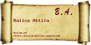 Balics Attila névjegykártya
